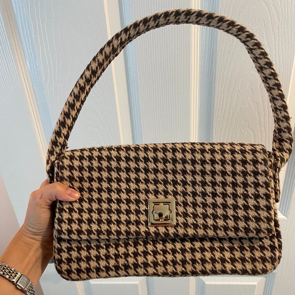 12th Tribe Houndstooth Mini Bag in Black and Cream